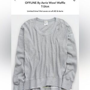 Aerie Wow Waffle Knot V Neck Long Sleeve NWOT!